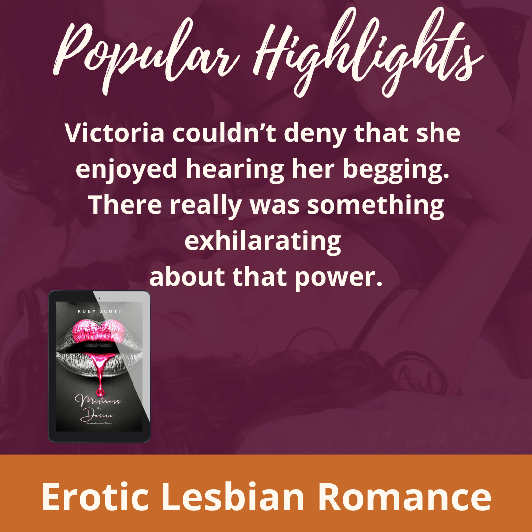Erotic lesbian romance popular highlights quote image featuring a highlighted line from Mistress of desire by Ruby Scott