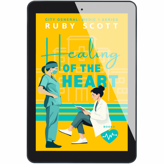 The digital cover of Healing of the Heart by Ruby Scott, a poignant lesbian love story about opposites attracting in a hospital setting. This lesbian romance book blends emotional slow burn with found family themes, perfect for fans of heartfelt lesbian fiction.