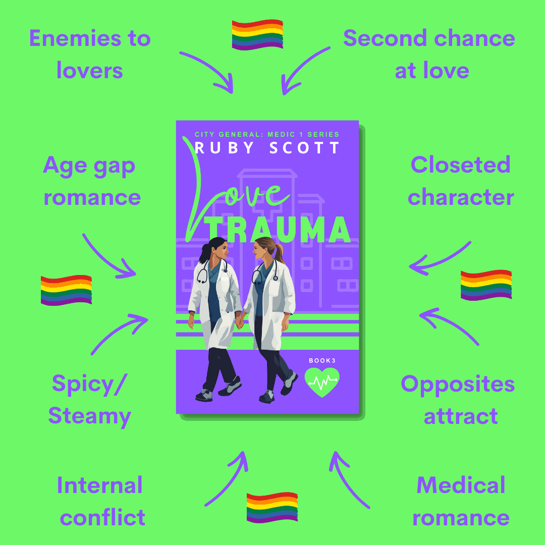 Love Trauma by Ruby Scott is a steamy lesbian romance book that blends an unforgettable lesbian love story with themes of internal conflict, opposites attract, and age gap tension—perfect for readers craving heartfelt lesbian fiction