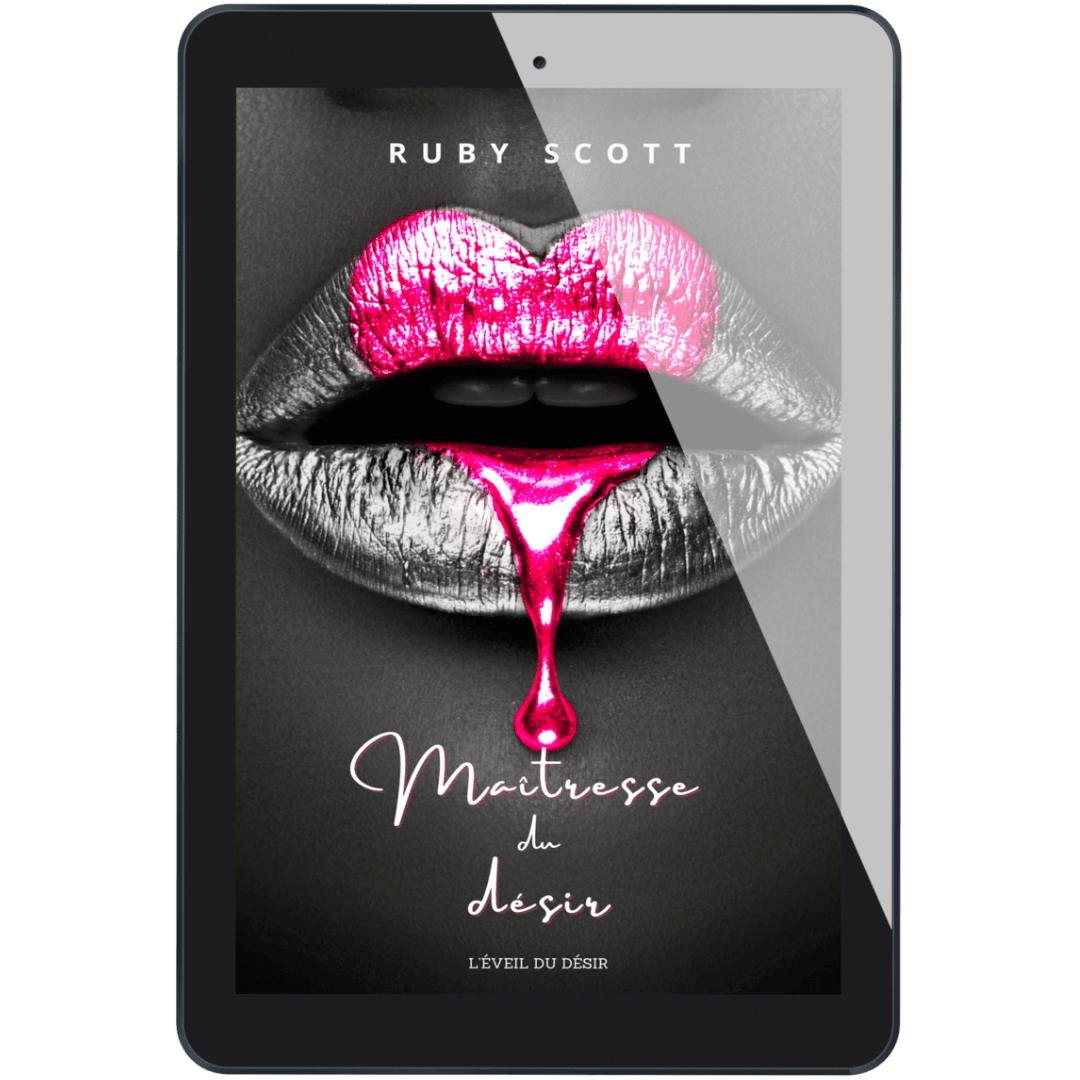 Maîtresse du désir eBook cover featuring bold lips, representing romance lesbienne and erotic themes.