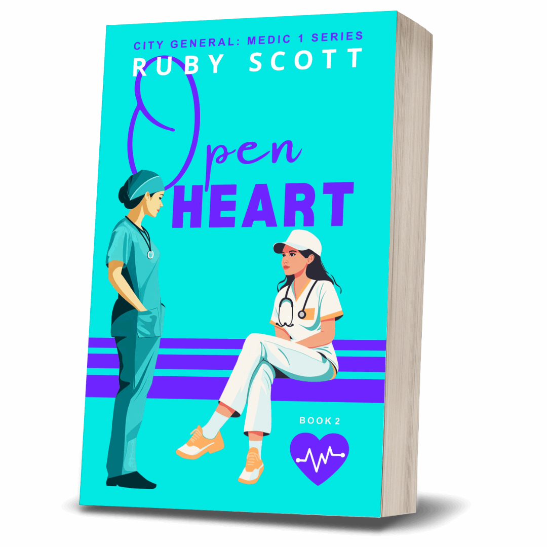 Lesbian romance book "Open Heart" by bestselling lesbian romance author Ruby Scott delivers a captivating lesbian love story full of lesbian fiction themes like second chance romance, workplace tension, and personal transformation