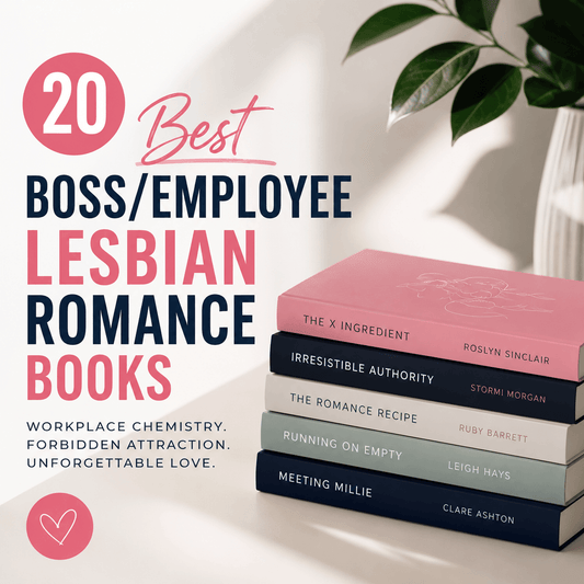 20 Best Boss/Employee Lesbian Romance Books showcasing top titles and themes of workplace chemistry and forbidden love.