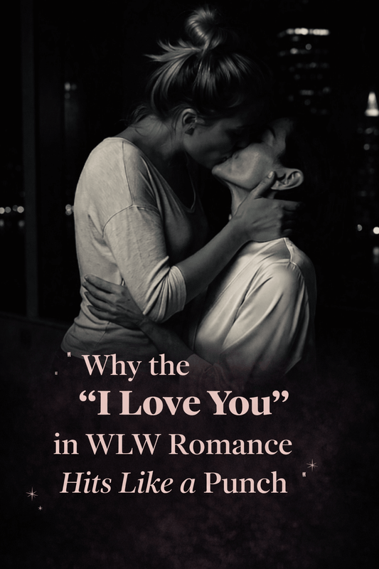 A romantic moment depicting two women sharing a kiss, emphasizing wlw romance and the impact of love.