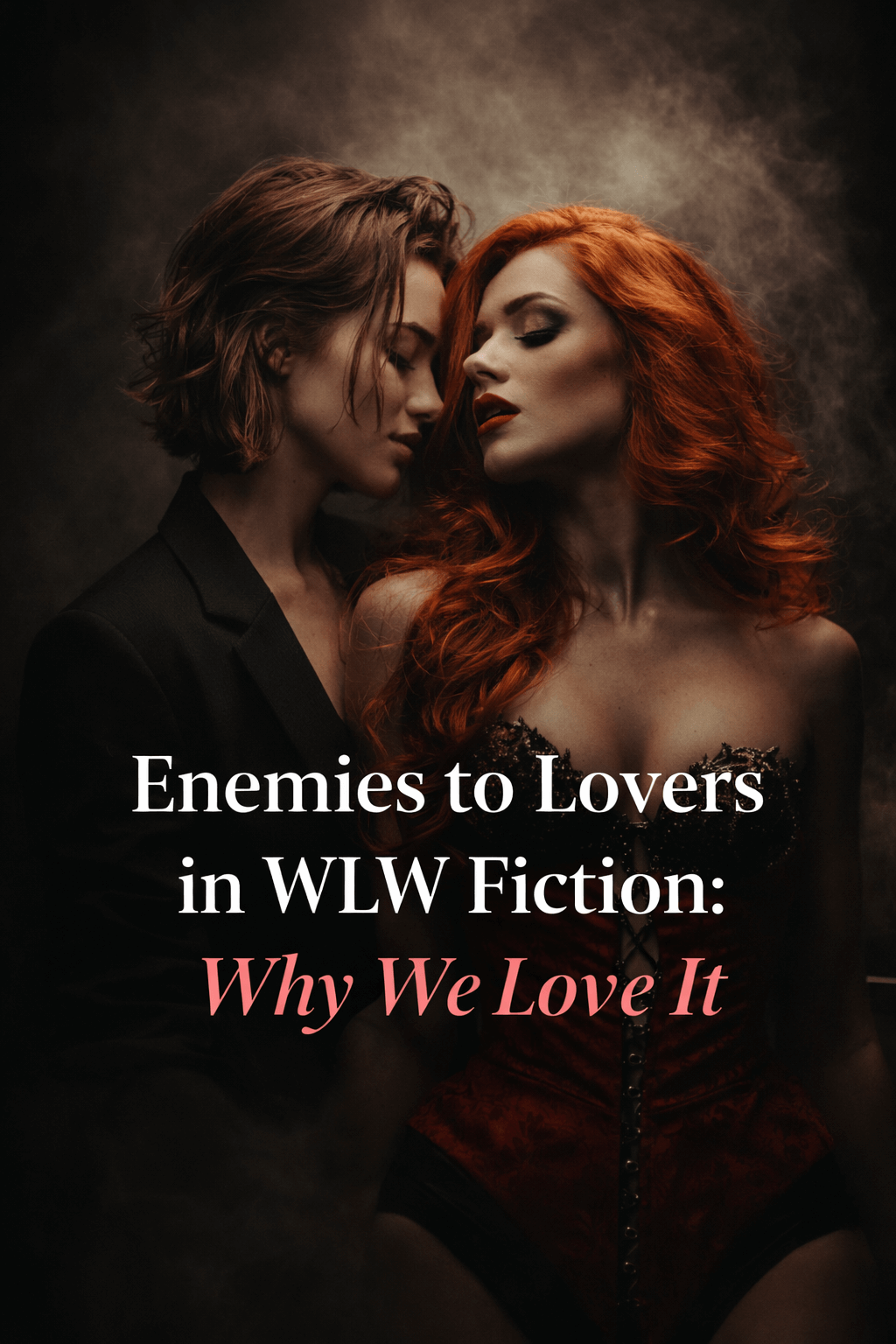 Enemies to Lovers theme in WLW fiction, highlighting romance and tension between two characters.