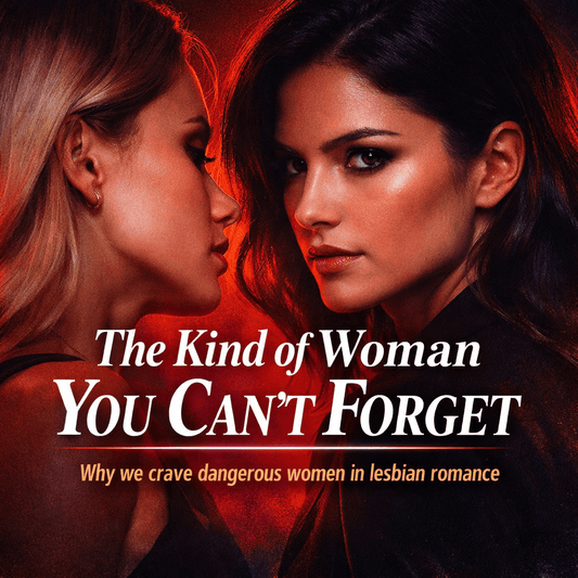 Two women in an intense gaze, exploring themes of desire and attraction in lesbian romance.