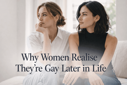 Two women contemplating life, representing the theme of late bloomer lesbian identity.