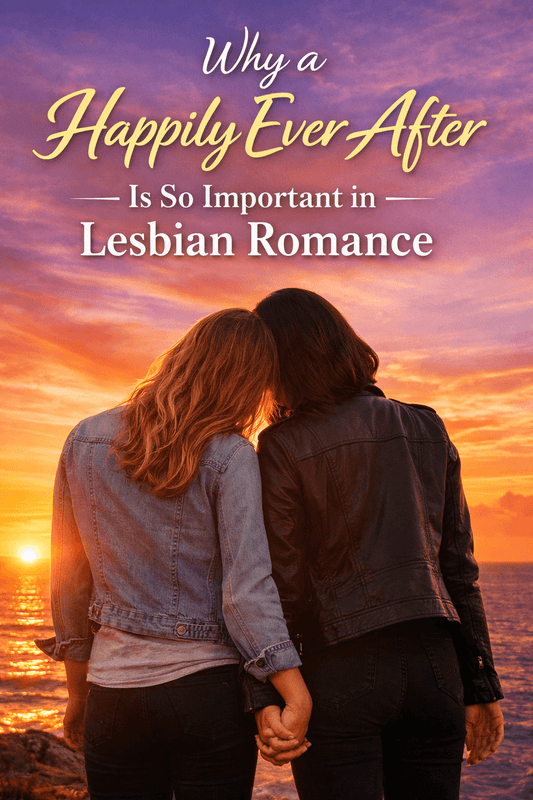Two women holding hands at sunset, symbolizing love in lesbian romance and the importance of a happily ever after.