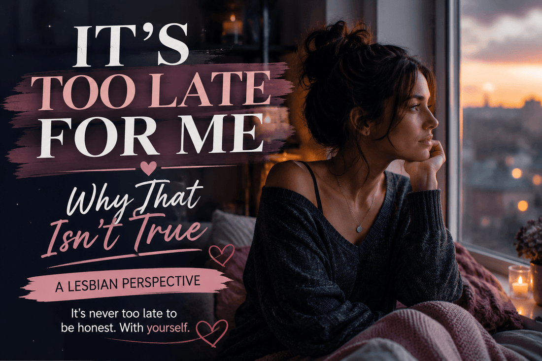 Woman reflecting on discovering her identity in the evening, relating to the theme of gay later in life.