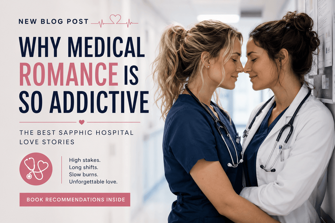 Two female medical professionals share a romantic moment, highlighting the allure of Medical Romance in sapphic stories.