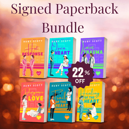 Signed paperback bundle of lesbian medical romance books by Ruby Scott with a 22% discount.