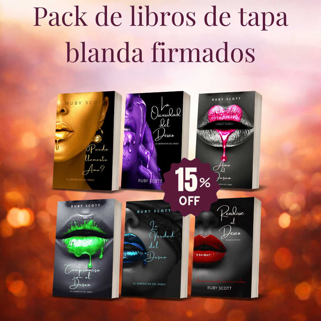 Pack de libros de tapa blanda firmados de Ruby Scott con 15% de descuento en romance lésbico erótico.