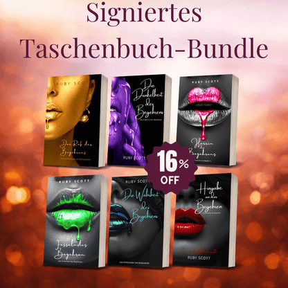 Signiertes Taschenbuch-Bundle mit Erotikromanen von Ruby Scott, einschließlich "Die Dunkelheit des Begehrens". erotischer lesbischer Liebesroman