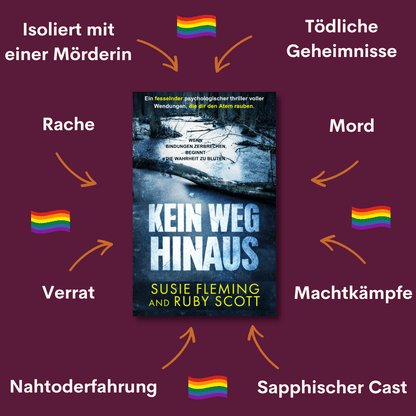 Kein Weg Hinaus Buchcover, lesbischer Thriller  von Ruby Scott