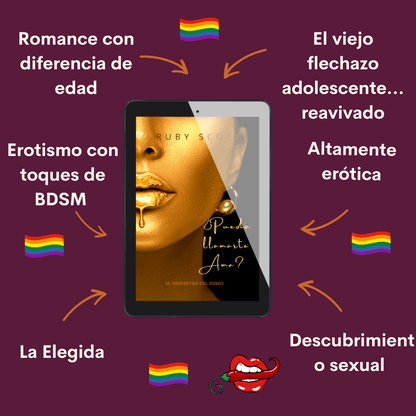 Romance Lésbico Erótico story tropes graphic featuring key themes and relationship dynamics, representing a lesbian romance book, lesbian love story, and lesbian fiction by lesbian romance author Ruby Scott and lesbian romance fiction author Ruby Scott.