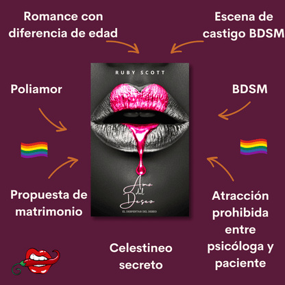 Tropos de 'Ama del Deseo', romance lésbico erótico de la serie El Despertar del Deseo por Ruby Scott