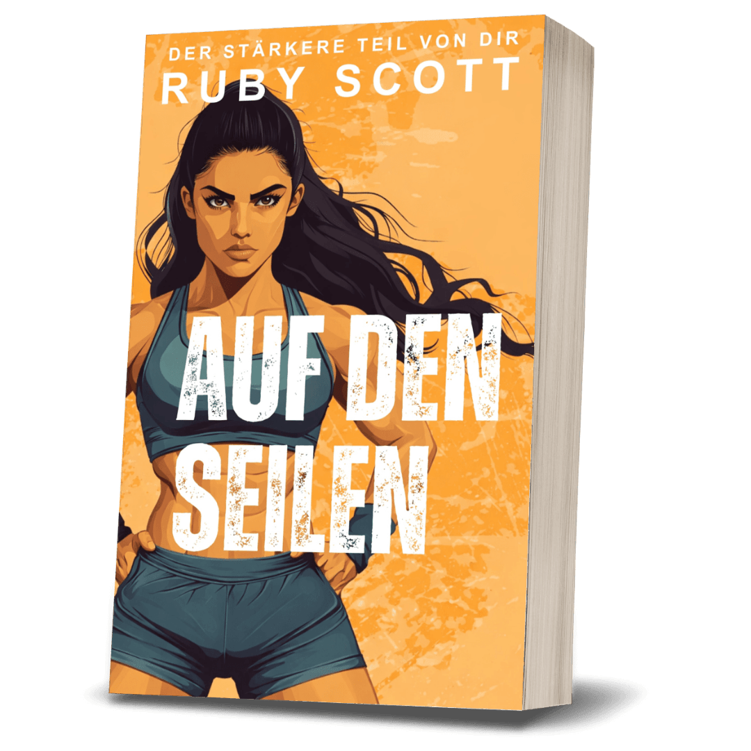 Auf dem Seilen Taschenbuch Cover, Lesbischer Sport Liebesroman von Ruby Scott