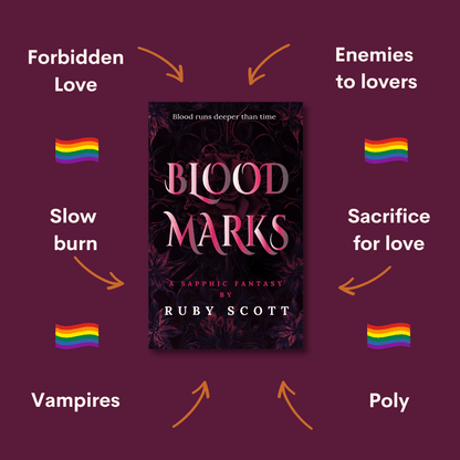 Tropes from Blood Marks, sapphic vampire romantasy by Ruby Scott