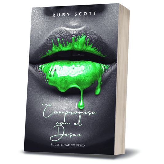Paperback edition of Compromisa con el Deseo by lesbian romance author Ruby Scott. A spicy lesbian romance book, lesbian love story, and lesbian fiction novel featuring age-gap romance, BDSM, and emotional vulnerability.