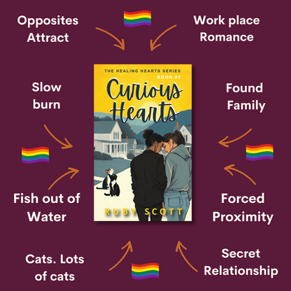 Tropes from Curious Hearts, Healing Hearts book two slow burn lesbian romance by Ruby Scott