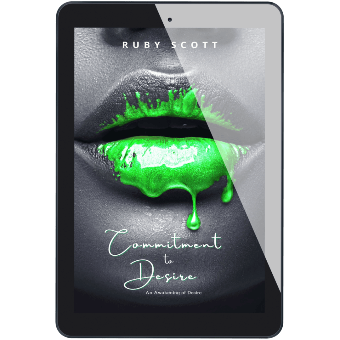 Erotic lesbian romance book cover image featuring the ebook edition of commitment to Desire by Ruby Scott, representing a lesbian romance book, lesbian love story, and lesbian fiction by lesbian romance author Ruby Scott and lesbian romance fiction author Ruby Scott.
