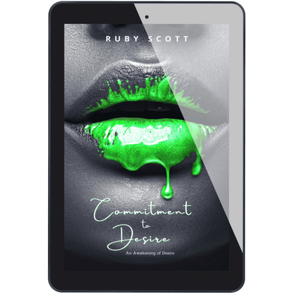 Erotic lesbian romance book cover image featuring the ebook edition of commitment to Desire by Ruby Scott, representing a lesbian romance book, lesbian love story, and lesbian fiction by lesbian romance author Ruby Scott and lesbian romance fiction author Ruby Scott.