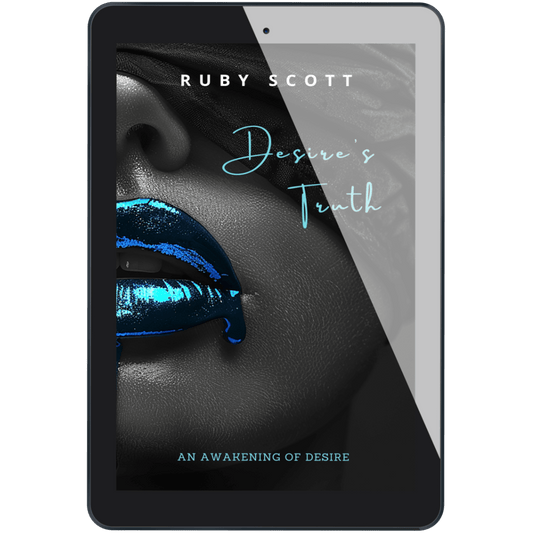 Erotic lesbian romance book cover image featuring the ebook edition of Desire's Truth by Ruby Scott