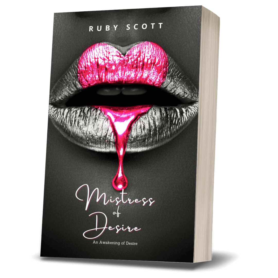 Erotic lesbian romance book cover image featuring the paperback edition of Mistress of deisre by Ruby Scott, representing a lesbian romance book, lesbian love story, and lesbian fiction by lesbian romance author Ruby Scott and lesbian romance fiction author Ruby Scott.