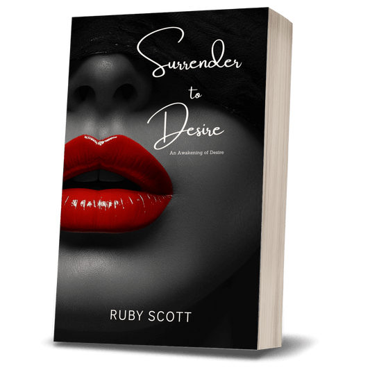Erotic lesbian romance book cover image featuring the paperback edition of Surrender to Desire by Ruby Scott, representing a lesbian romance book, lesbian love story, and lesbian fiction by lesbian romance author Ruby Scott and lesbian romance fiction author Ruby Scott.