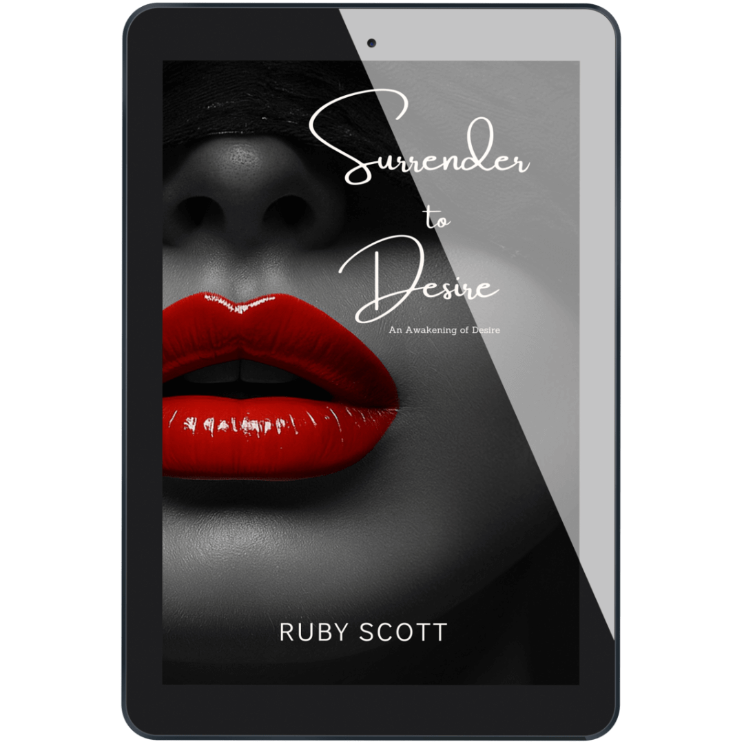 Erotic lesbian romance book cover image featuring the ebook edition of Surrender to desire by Ruby Scott, representing a lesbian romance book, lesbian love story, and lesbian fiction by lesbian romance author Ruby Scott and lesbian romance fiction author Ruby Scott.