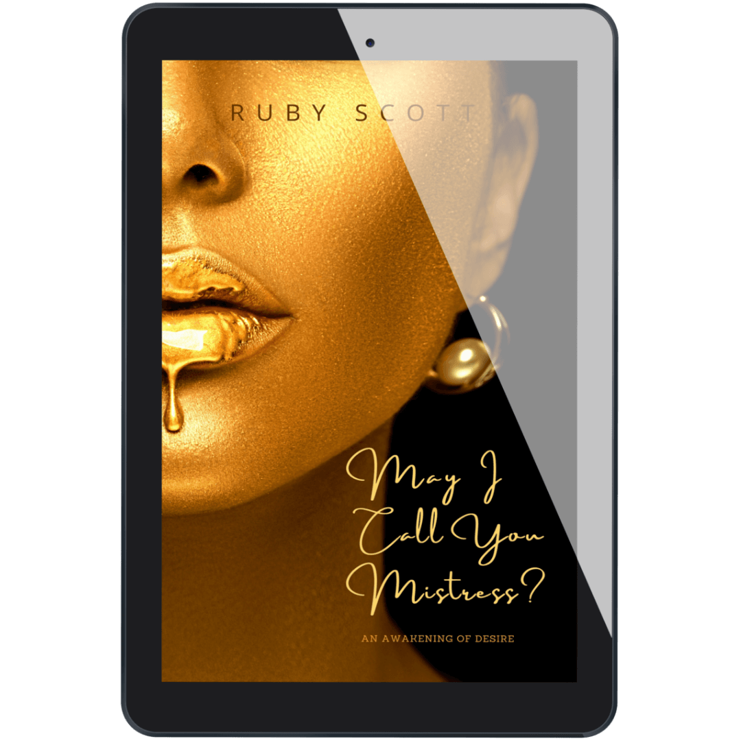 Erotic lesbian romance book cover image featuring the ebook edition of May I Call You Mistress by Ruby Scott, representing a lesbian romance book, lesbian love story, and lesbian fiction by lesbian romance author Ruby Scott and lesbian romance fiction author Ruby Scott.