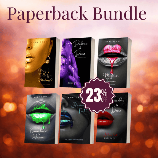 Erotic lesbian romance paperbacks collection banner image featuring multiple physical book covers, representing a lesbian romance book, lesbian love story, and lesbian fiction by lesbian romance author Ruby Scott and lesbian romance fiction author Ruby Scott.