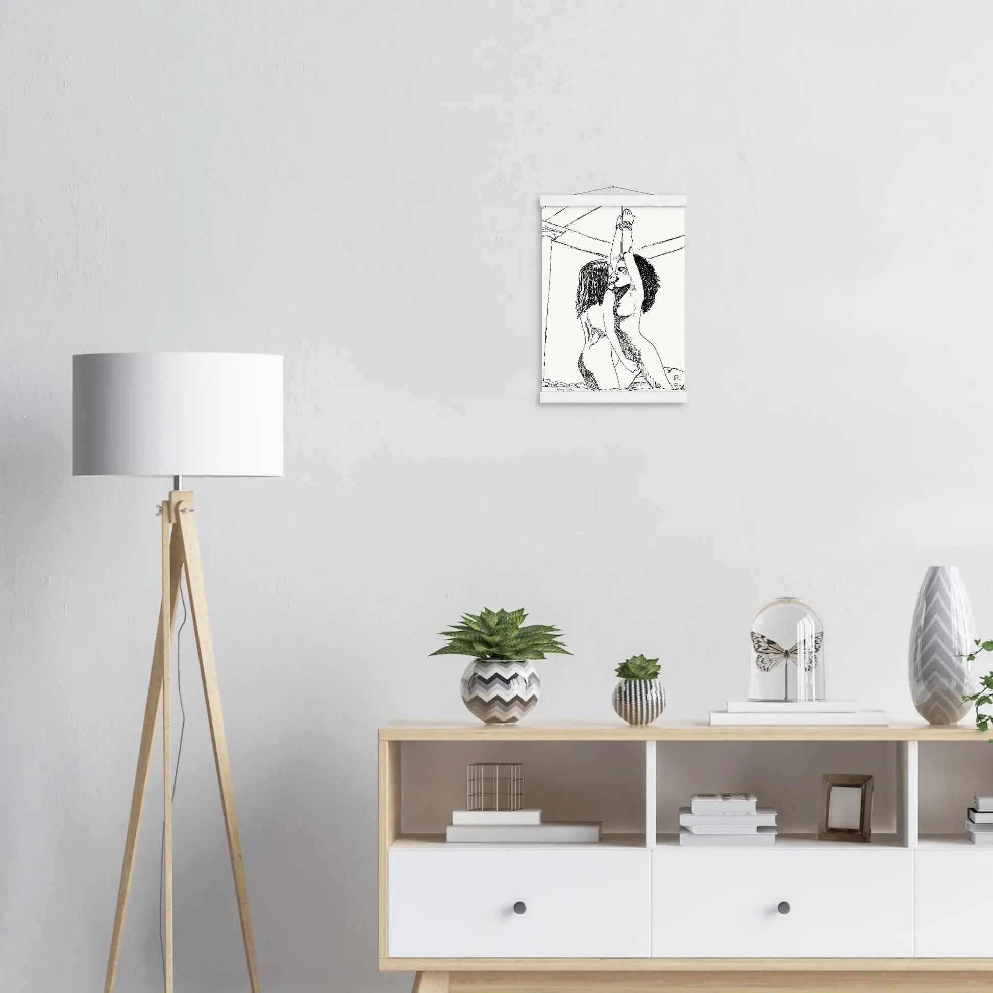 Black and white sapphic art print depicting intimate lesbian connection captured in expressive ink line work, minimalist sensual illustration focused on closeness and vulnerability, lesbian romance book and lesbian love story inspired artwork, lesbian fiction art by lesbian romance author Ruby Scott and lesbian romance fiction author Ruby Scott.
