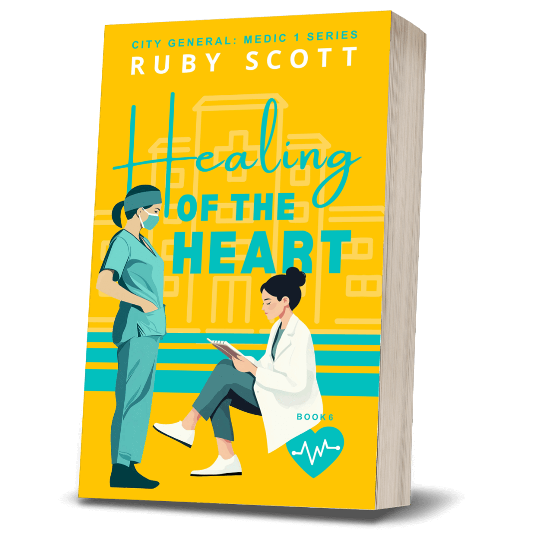 Healing of the Heart book cover, City General Medic 1 sapphic medical romance by Ruby Scott