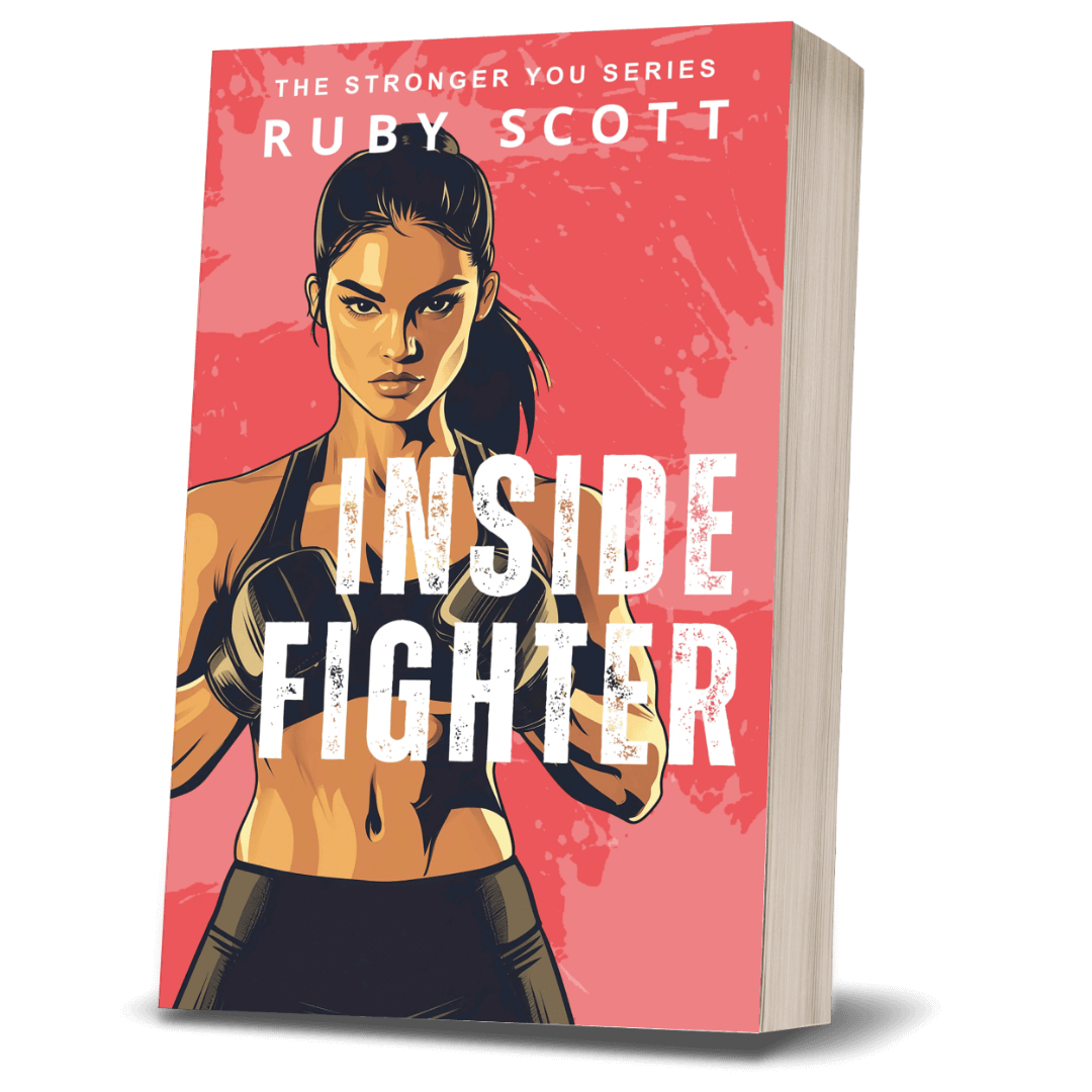 Inside Fighter book cover, Stronger You series book one sapphic boxing romance by Ruby Scott
