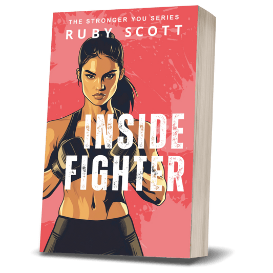 Inside Fighter book cover, Stronger You series book one sapphic boxing romance by Ruby Scott