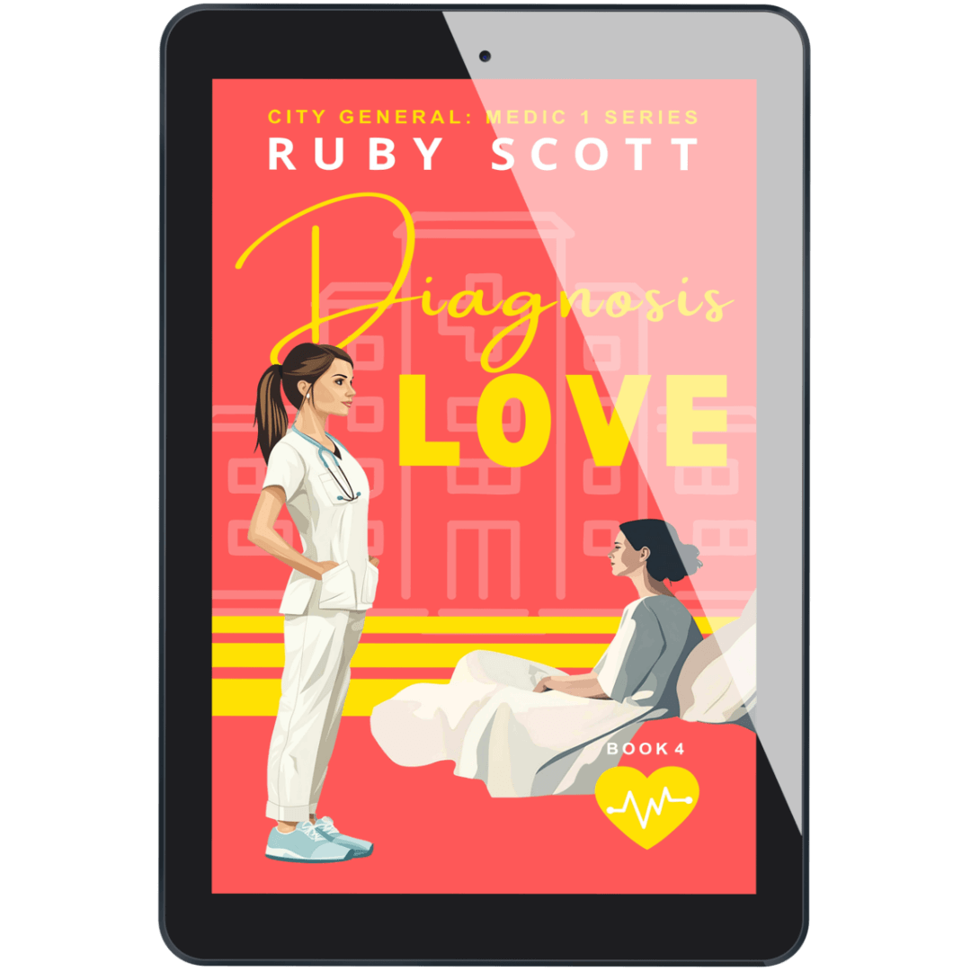 lesbian medical romance book cover image featuring the ebook edition of Diagnosis Love by Ruby Scott, representing a lesbian romance book, lesbian love story, and lesbian fiction by lesbian romance author Ruby Scott and lesbian romance fiction author Ruby Scott.