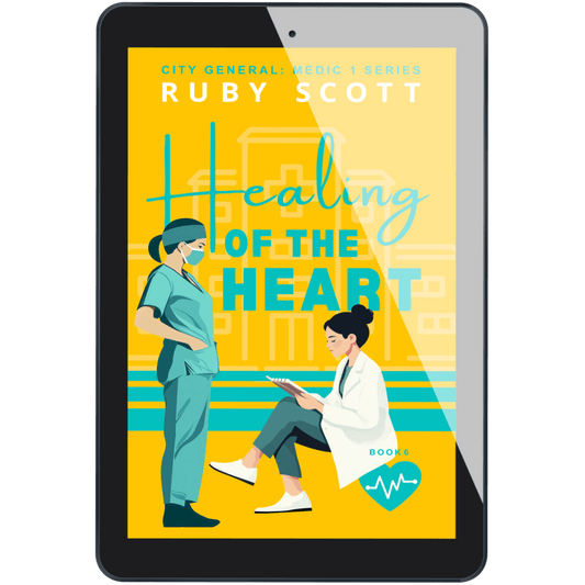lesbian medical romance book cover image featuring the ebook edition of healing of the heart by Ruby Scott, representing a lesbian romance book, lesbian love story, and lesbian fiction by lesbian romance author Ruby Scott and lesbian romance fiction author Ruby Scott.