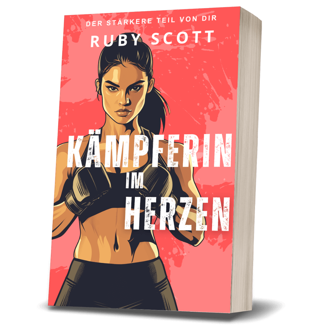 German lesbian romance book cover of Kämpferin im Herzen by lesbian romance author Ruby Scott, a lesbian love story sports romance featuring a strong female fighter, lesbian fiction paperback. Lesbischer Liebesroman 