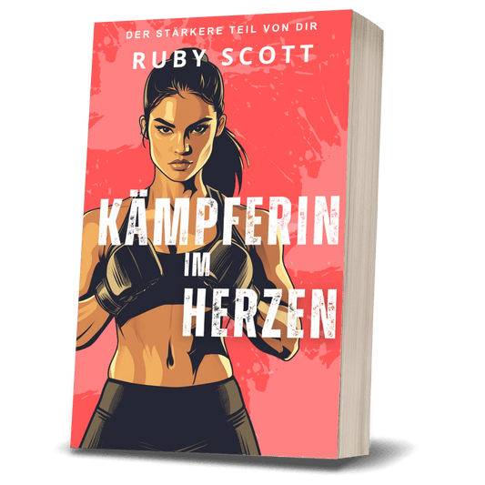 German lesbian romance book cover of Kämpferin im Herzen by lesbian romance author Ruby Scott, a lesbian love story sports romance featuring a strong female fighter, lesbian fiction paperback. Lesbischer Liebesroman 