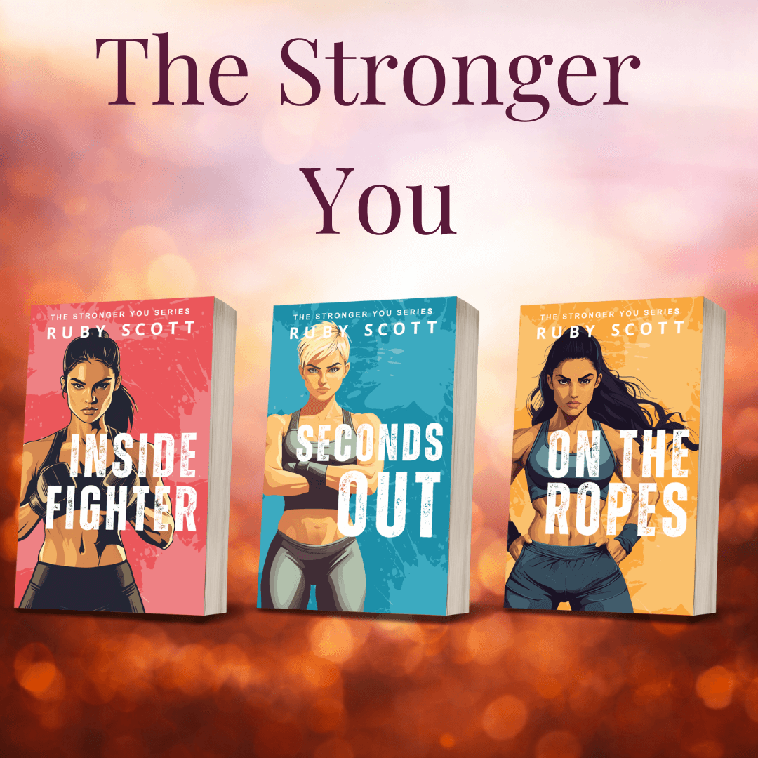 Lesbian romance book and lesbian fiction sports romance series image for The Stronger You by Ruby Scott, featuring fierce sapphic heroines, physical strength, and emotional resilience, written by lesbian romance author Ruby Scott and lesbian romance fiction author Ruby Scott