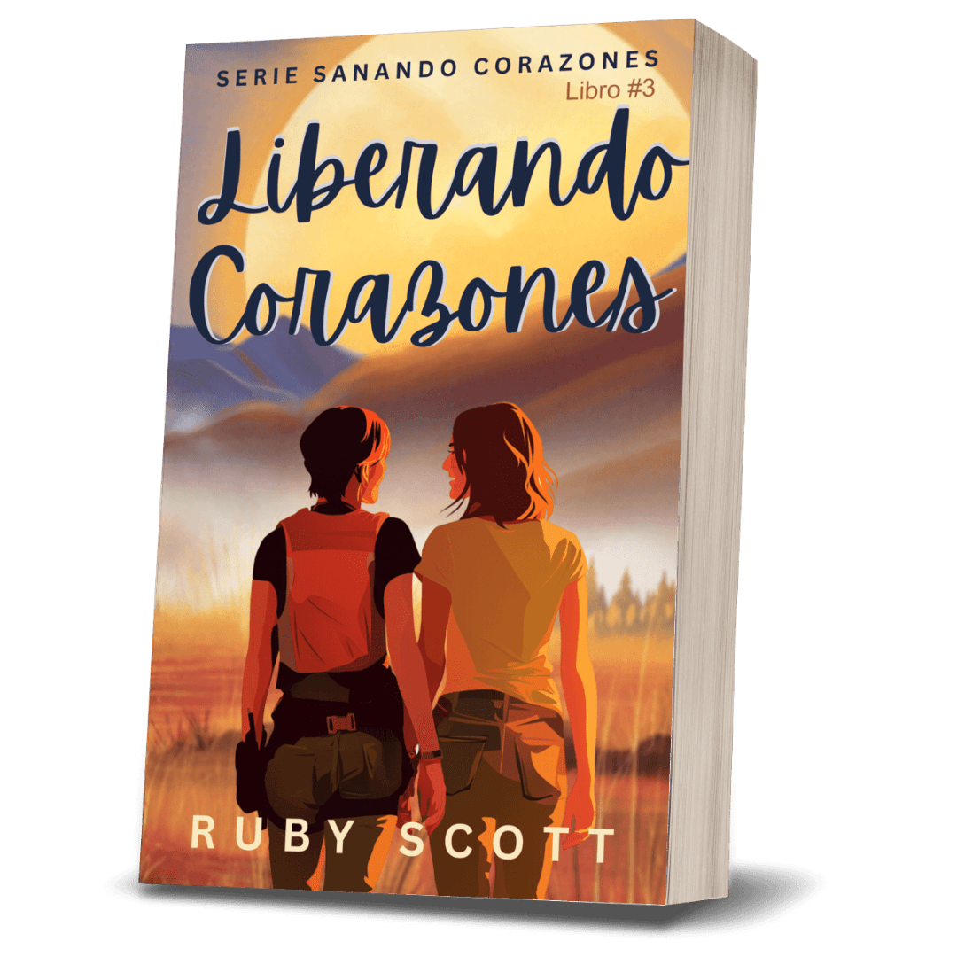 Liberando Corazones: Romance lésbico libro #3 de la serie Sanando Corazones con dos protagonistas en la portada.
