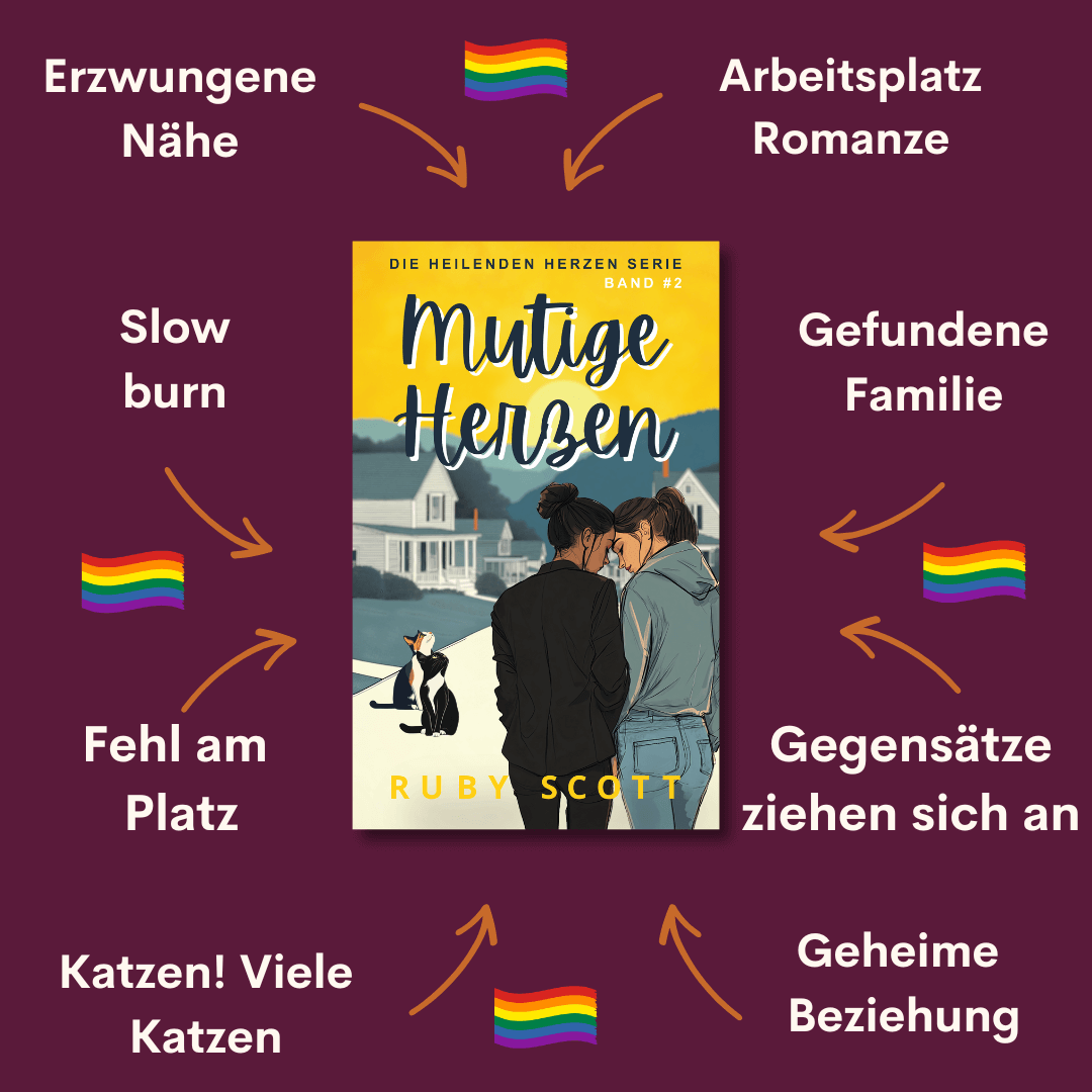 Mutige Herzen tropen Band zwei der Heilenden Herzen Serie, deutsche Ausgabe von Curious Hearts slow burn lesbischer Liebesroman von Ruby Scott