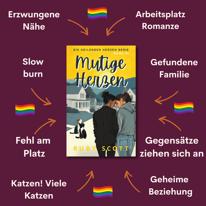 Mutige Herzen tropen Band zwei der Heilenden Herzen Serie, deutsche Ausgabe von Curious Hearts slow burn lesbischer Liebesroman von Ruby Scott