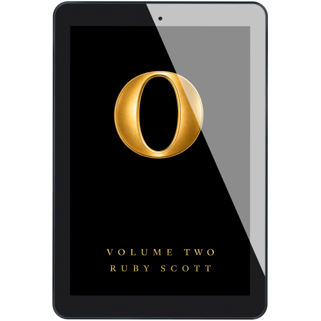 Black book cover with a gold 'O' and text on a white background