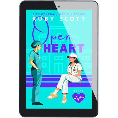 Open Heart ebook on tablet, City General Medic 1 book two sapphic medical romance by Ruby Scott