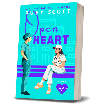 Open Heart book cover, City General Medic 1 book two sapphic medical romance by Ruby Scott