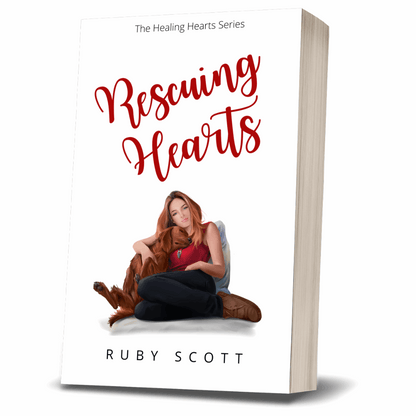 Cover of Rescuing Hearts by lesbian author Ruby Scott – a cozy lesbian romance book and lesbian love story available in paperback, ideal for lovers of lesbian fiction