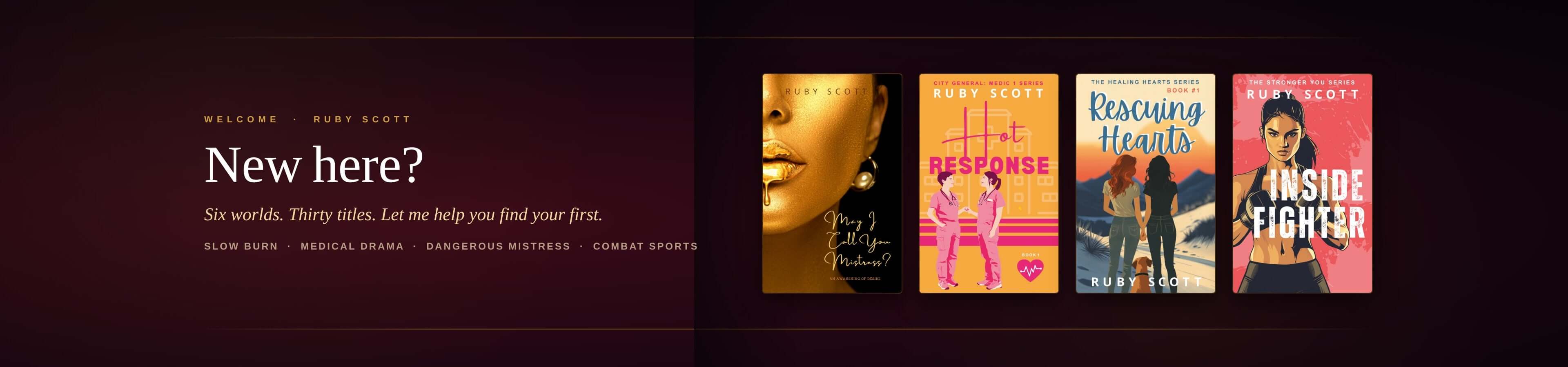 Promotional banner with movie posters and text on a dark background