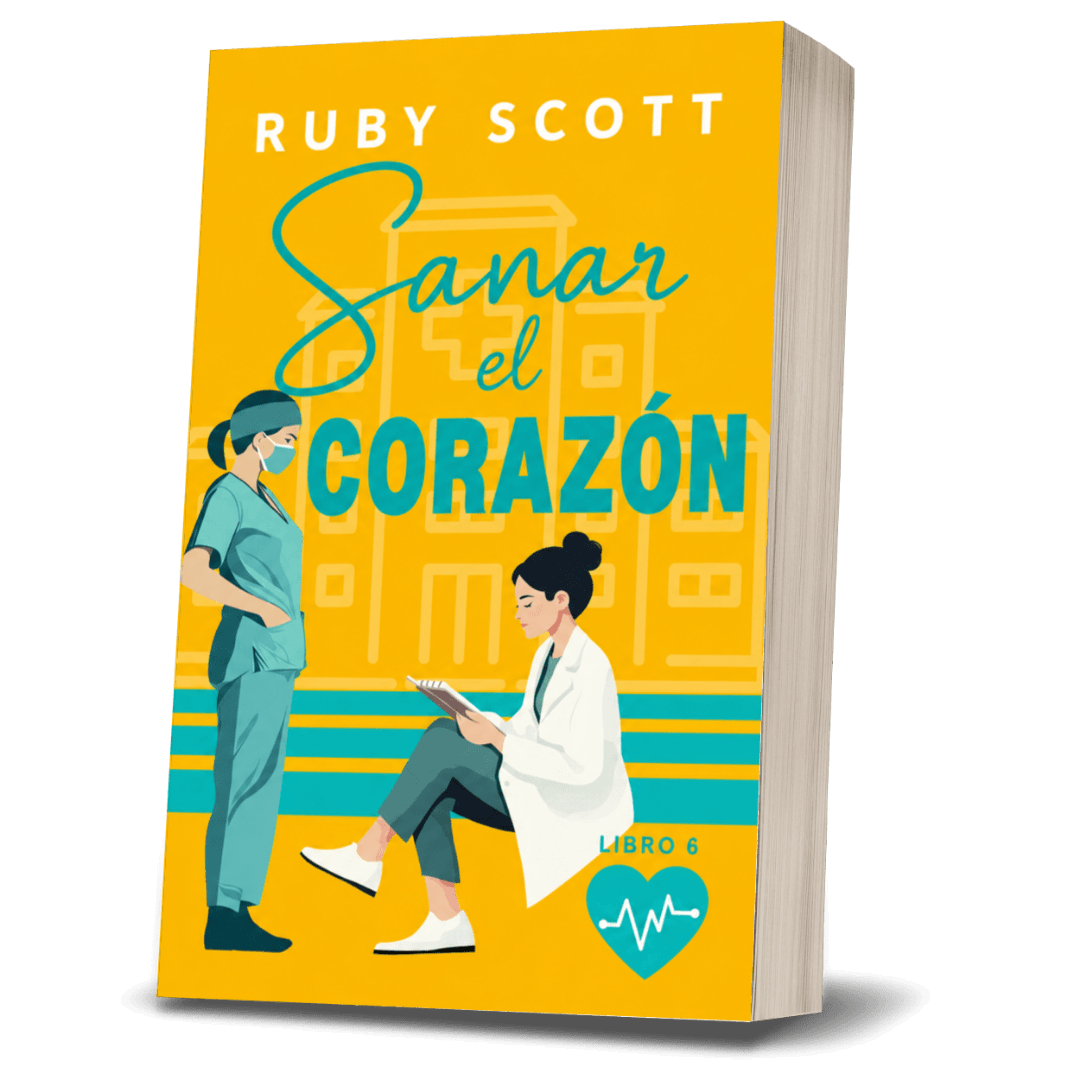 Sanar el corazón: Romance lésbico médico, libro 6 de la serie City General, ilustración de dos personajes en un entorno médico.