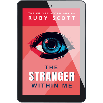 Stranger within me ebook on tablet, Velvet Storm sapphic psychological thriller book two by Ruby Scott